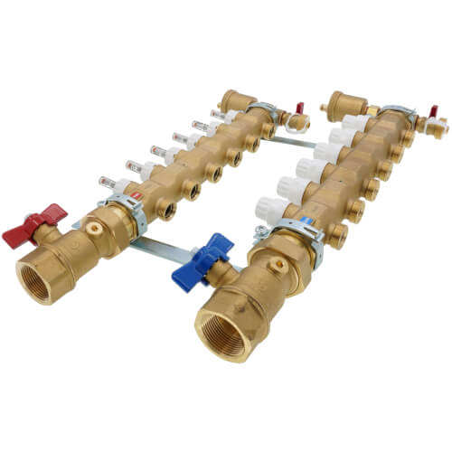 1-1/4" Inverted TwistFlow Manifold w/ Temp Gauge (6 Outlets)