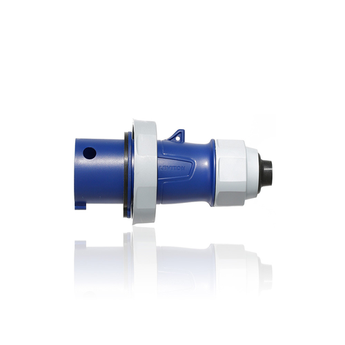 Main product image of 20A, 250V 3-Phase, 3P, 4W, LEV Series IEC 60309-1 & 60309-2 Pin & Sleeve Plug w/ Screwless Clamp Assembly, IP66/IP67/IP68/IP69K, Watertight (Blue)