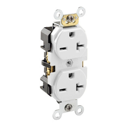 Main product image of 20A Duplex Receptacle/outlet, Extra Heavy Duty Self-grounding (White)