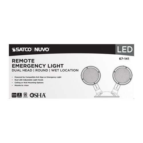 Main product image of Remote Emergency Light, Weatherproof Low Power Dual Head, 3-12V 1.5W, White Finish