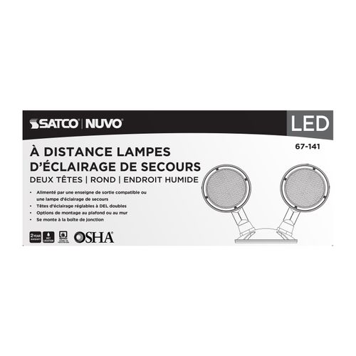 Main product image of Remote Emergency Light, Weatherproof Low Power Dual Head, 3-12V 1.5W, White Finish