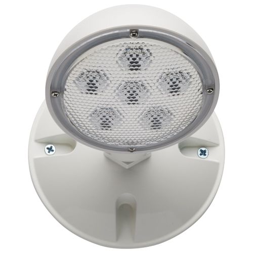 Main product image of Remote Emergency Light, 0.75W, Weatherproof Low Power Single Head, White Finish, 3.6V
