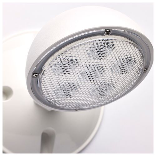 Main product image of Remote Emergency Light, 0.75W, Weatherproof Low Power Single Head, White Finish, 3.6V