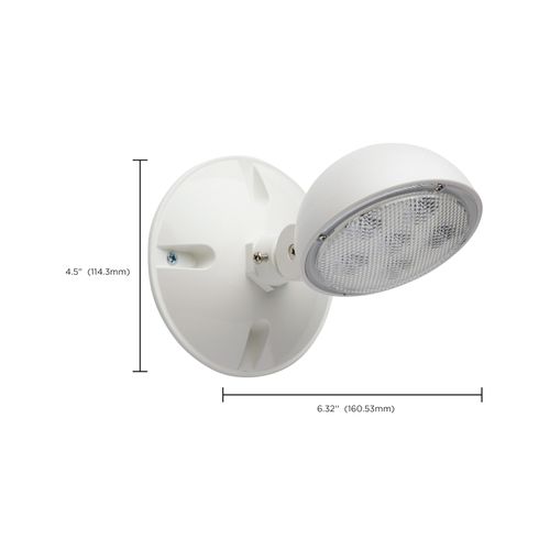 Main product image of Remote Emergency Light, 0.75W, Weatherproof Low Power Single Head, White Finish, 3.6V