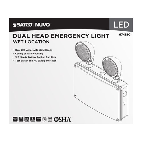 Main product image of Emergency Light, 120-347V, 2HR Backup, Universal Mounting, Wet Location