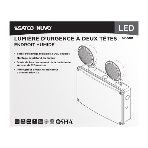Main product image of Emergency Light, 120-347V, 2HR Backup, Universal Mounting, Wet Location