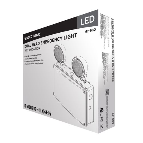Main product image of Emergency Light, 120-347V, 2HR Backup, Universal Mounting, Wet Location