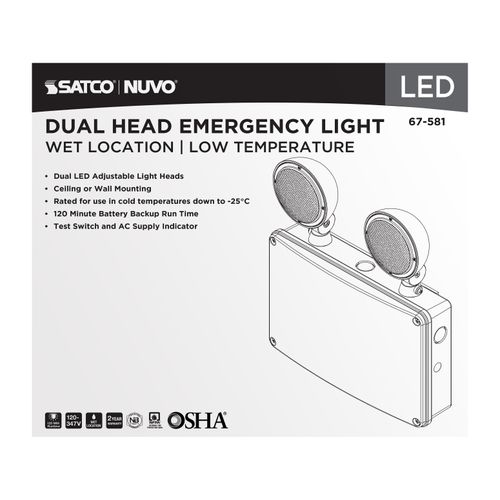 Main product image of Emergency Light, 120-347V, 2HR Backup, Universal Mounting, Wet Location, Low Temperature