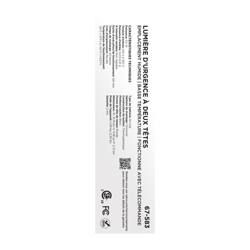 Main product image of Emergency Light, 120-347V, 2HR Backup, Universal Mounting, Wet Location, Low Temperature, Remote Compatible
