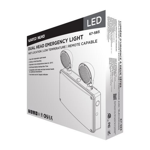 Main product image of Emergency Light, 120-347V, 2HR Backup, Universal Mounting, Wet Location, Low Temperature, Remote Compatible