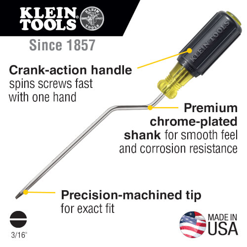 3/16" x 6" Cabinet Tipped Rapi-Driv Crank-action Screwdriver