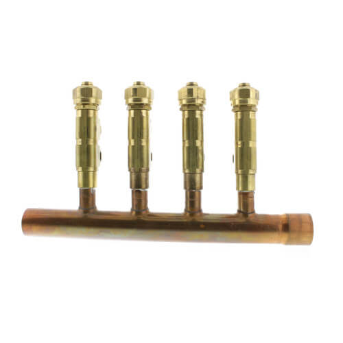 1" Copper Manifold w/ 1/2" Compression Balancing Valves 4 Outlets
