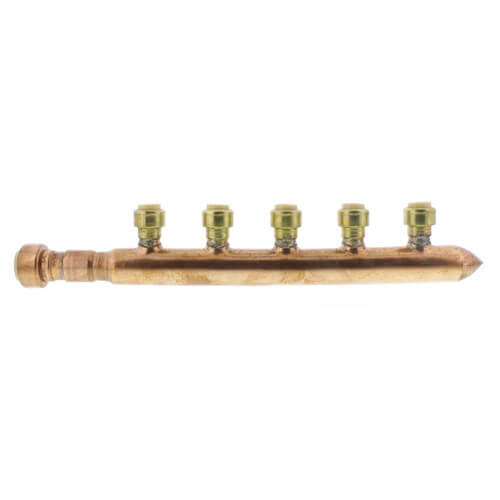 Main product image of 3/4" Closed Copper Manifold w/ 1/2" Push-Fit Outlets (5 Outlets)