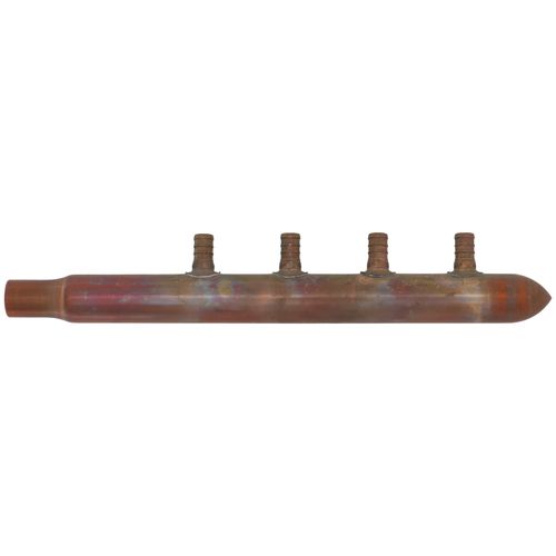 Main product image of 1" Copper Manifold w/ 1/2" PEX Loops, 4 Outlet (Male Sweat x Spin Closed)