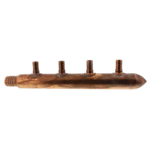 Main product image of 1" PEX Crimp × Spin Closed Manifold, 1/2" PEX Outlets (4 Outlets)