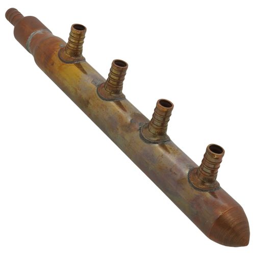Main product image of 1" Copper Manifold w/ 1/2" PEX Loops, 4 Outlet (1/2" PEX x Spin Closed)