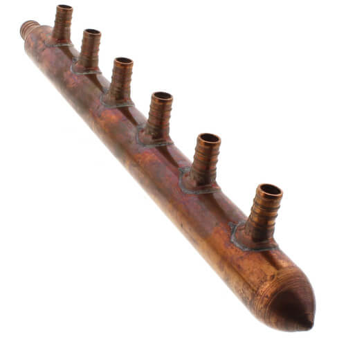 Sioux Chief 672X0490 – 3/4 PEX Barb X Spun Closed With 4 X 1/2 PEX Barb Branches – Copper