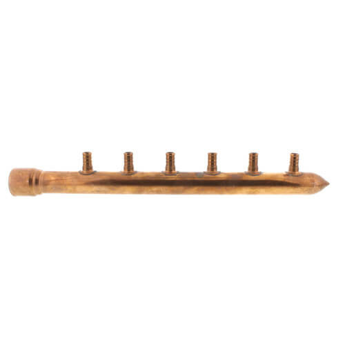 1" CPVC × Spin Closed Copper Manifold w/ 1/2" PEX Outlets (6 Outlets)