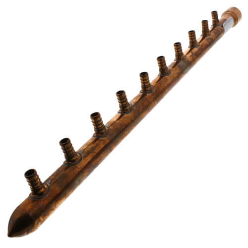 Main product image of 1" CPVC × Spin Closed Copper Manifold w/ 1/2" PEX Outlets (10 Outlets)