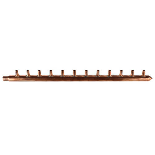 Main product image of 1" PEX Crimp × Spin Closed Manifold, 1/2" PEX Outlets (12 Outlets)