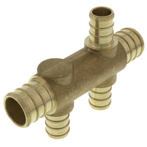 PEX Crimp Multiport Tee (3) 1/2" Branches (2) 3/4" Trunk Ends