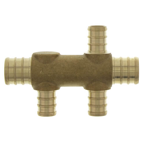 PEX Crimp Multiport Tee (3) 1/2" Branches (2) 3/4" Trunk Ends