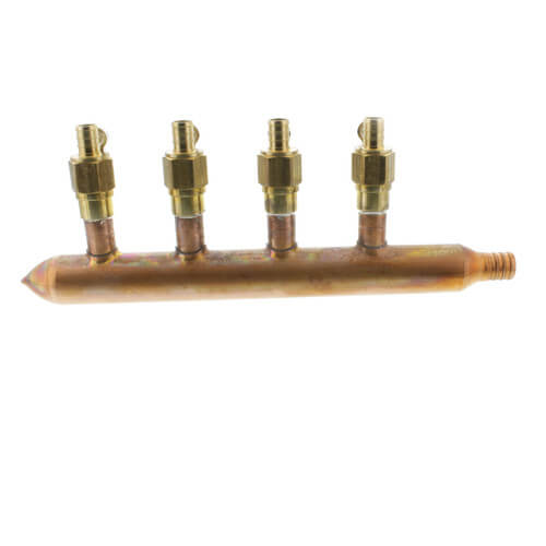 Main product image of  3/4" PEX x Spin Closed Manifold w/ 1/2" PEX Ball Valves, Lead Free (4 Outlets)
