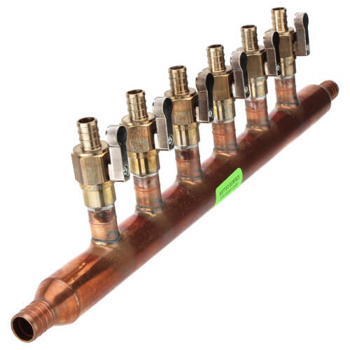 3/4" 2-Loops Ball Valve Brass Pex Manifold for 1/2" Pex 