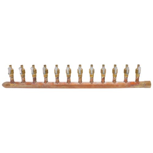 Main product image of 1" Female Sweat x Spin Closed (Left) Manifold, 1/2" PEX Outlets, Lead Free (12 Outlets)