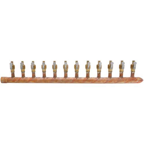 Main product image of 1" Female Sweat x Spin Closed (Right) Manifold, 1/2" PEX Outlets, Lead Free (12 Outlets)