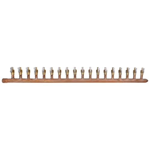 Main product image of 1" Female Sweat x Spin Closed (Right) Manifold, 1/2" PEX Outlets, Lead Free (18 Outlets)
