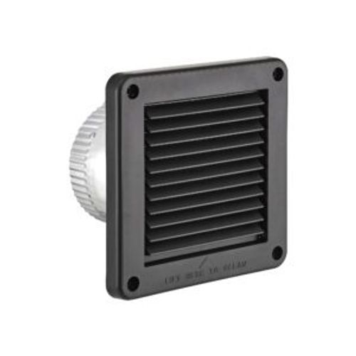 Main product image of 4" Black Mini Louvered Plastic Fresh Air Intake Vent w/ 1/8" Metal Screen, 3" Pipe