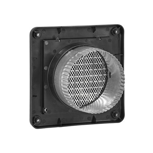 Main product image of 4" Black Mini Louvered Plastic Fresh Air Intake Vent w/ 1/8" Metal Screen, 3" Pipe