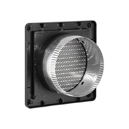 Main product image of 6" Brown Mini Louvered Plastic Fresh Air Intake Vent w/ 1/8" Metal Screen, 3" Pipe