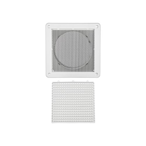 Main product image of 6" White Mini Louvered Plastic Fresh Air Intake Vent w/ 1/8" Metal Screen, 3" Pipe