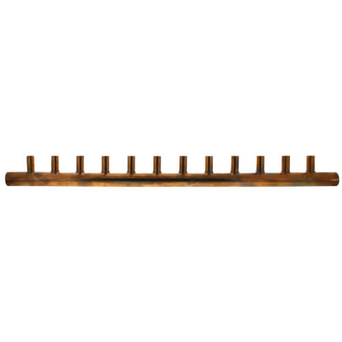 1" Male Sweat Copper Manifold w/ 1/2" Sweat Loops (12 Outlets)