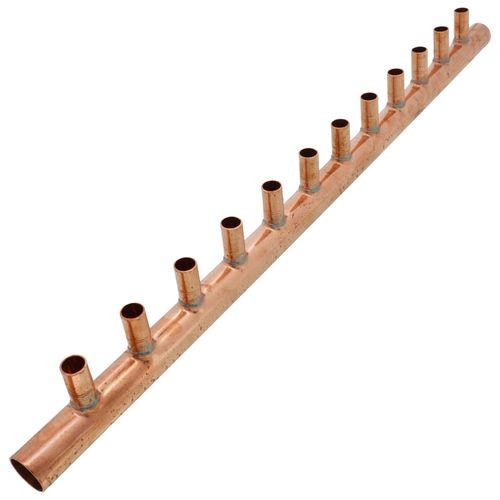 Main product image of 1" Male Sweat Copper Manifold w/ 1/2" Sweat Loops (12 Outlets)