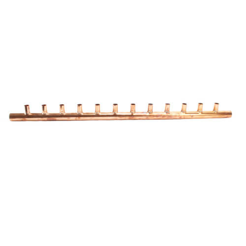 1-1/4" Male Sweat Copper Manifold w/ 3/4" Sweat Loops (12 Outlets)