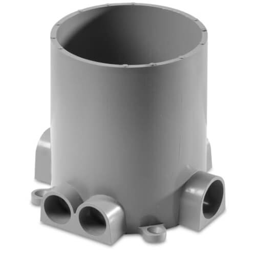 6" Deep Flush Service Floor Box w/ 3/4" & 1" Conduit Tapping