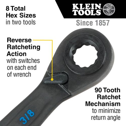 Main product image of 4-in-1 Ratcheting Wrench Set, 2-Piece, SAE