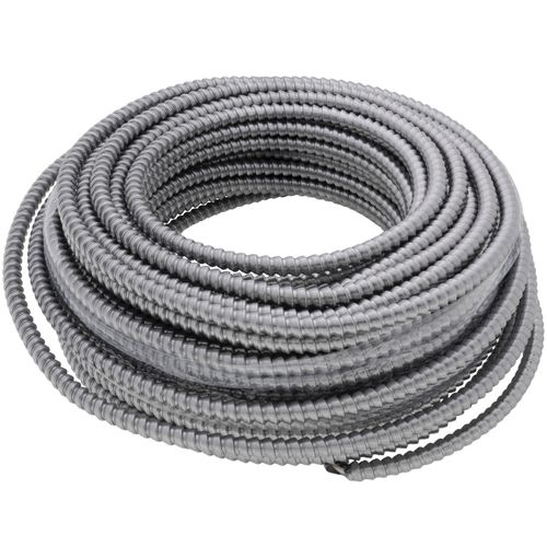 Main product image of 100' 12-2 AWG SOL Aluminum Armored Armorlite MC Cable, THHN/THWN, 2C (Natural)