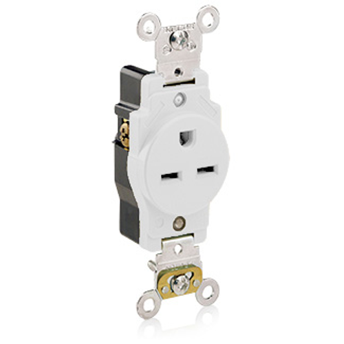 Main product image of 15A Single Receptacle/outlet, Self-grounding, Back/Side Wire (White)