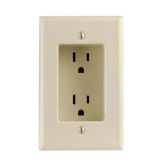 689-I - Leviton 689-I - 1-Gang Recessed Duplex Receptacle - Ivory (125V)