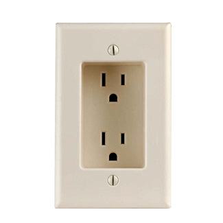 Main product image of 1-Gang Recessed Duplex Receptacle - Light Almond (125V)