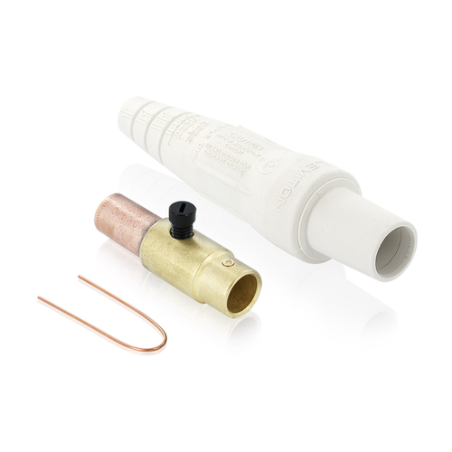 Main product image of 16 Series Taper Nose Cam-Type Female Plug, Contact & Insulator, Detachable, Crimp Tube Termination, 3/0 4/0 AWG, 400A Max, Type 3R When Mated (White)