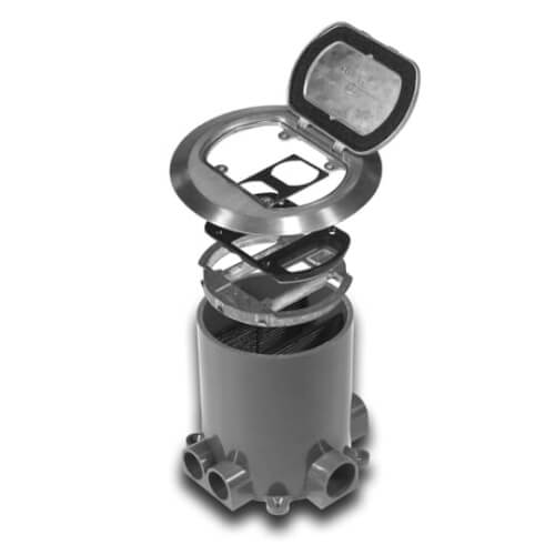 Main product image of Dual Voltage Divider Kit w/ Data Plates for 4 Keystone Jacks & Aluminum Snap-In Cover