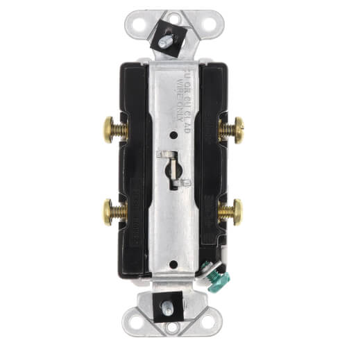 Main product image of Single-Pole Double Combination Grounding Toggle Switch, 15A - White (120/277V)