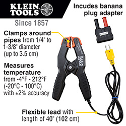 Main product image of Klein Tools ABS K-Type Temperature Pipe Clamp