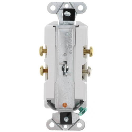 Single-Pole Combination Single Toggle Switch & Single Receptacle, 15A - White (120/125V)