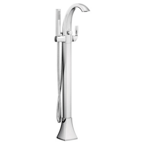 Main product image of Voss Single Handle Floor Mounted Tub Filler w/ Handheld Shower (Chrome), 695
